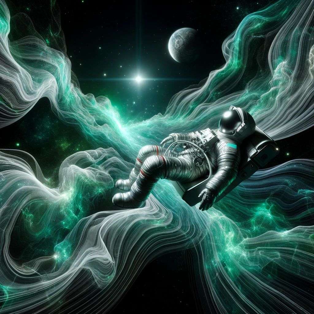an astronaut, digital art, ethereal